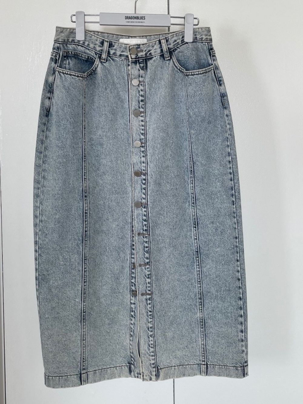 Dragon Blues Button Down Denim Skirt